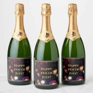 Happy 4th of July Sparkling Wine Label