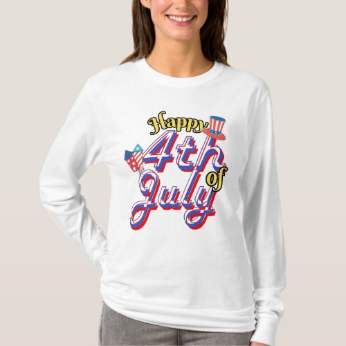 Happy 4th of July Special Cool Red Blue White T_Shirt