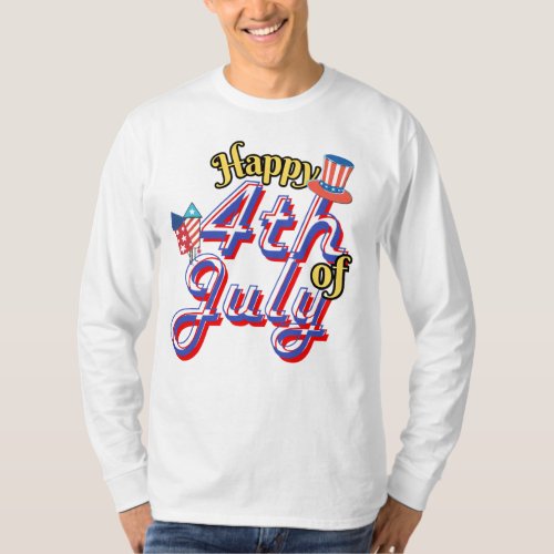 Happy 4th of July Special Cool Red Blue White T_Shirt