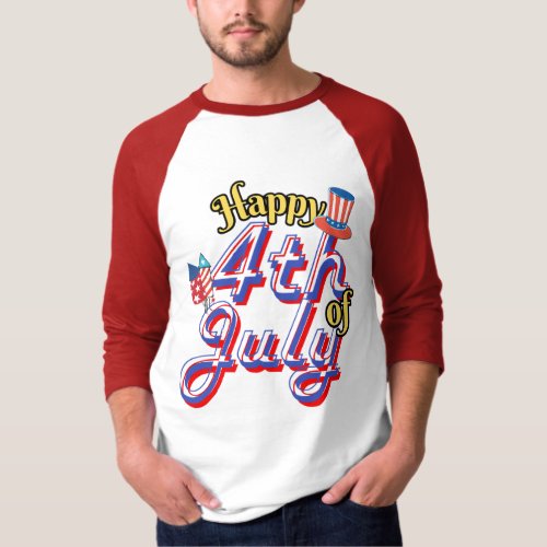 Happy 4th of July Special Cool Red Blue White T_Shirt