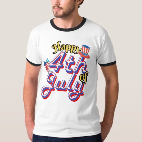 Happy 4th of July Special Cool Red Blue White  T_Shirt