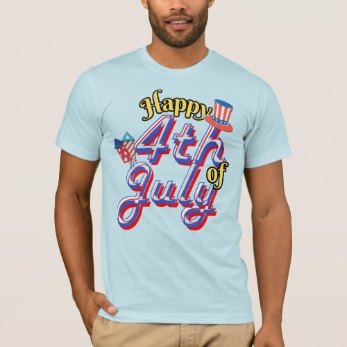 Happy 4th of July Special Cool Red Blue White  T_Shirt