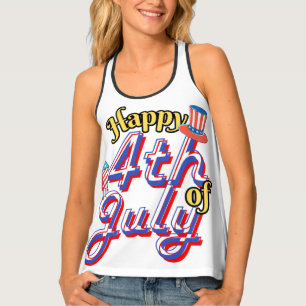 Happy 4th of July Special Cool Red Blue White Tank Top