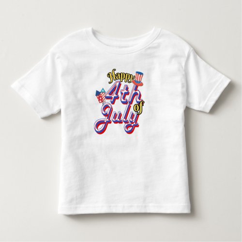 Happy 4th of July Special Cute Red Blue White  Toddler T_shirt