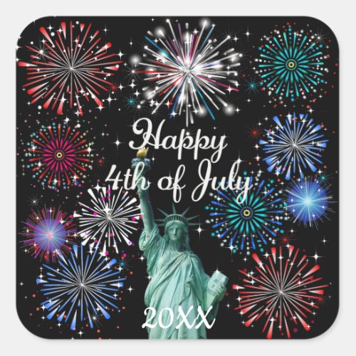 Happy 4th of July Square Sticker