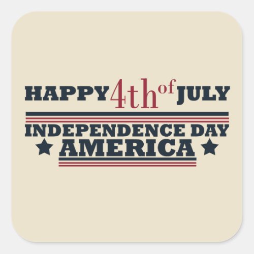 Happy 4th of july square sticker