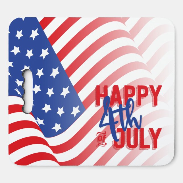 Happy 4th of July Stadium Seat Cushion (Front Horizontal)