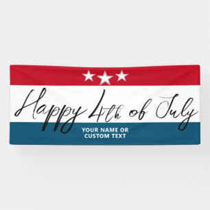 Happy 4th of July Stars And Stripes Family Reunion Banner