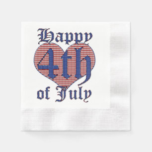 Happy 4th of July Stars and Stripes Typography Nap Napkins
