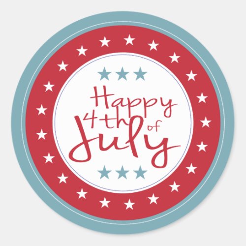 Happy 4th of July Stars Stickers