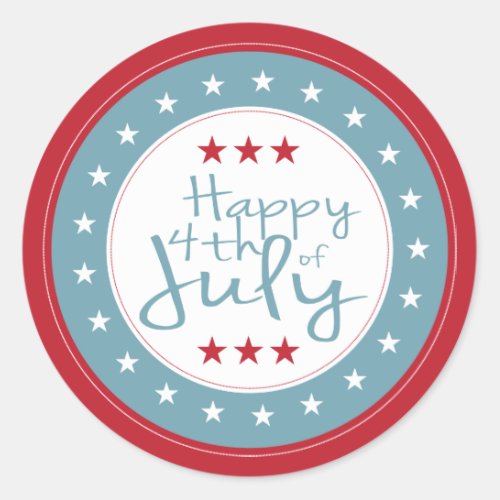 Happy 4th of July Stars Stickers