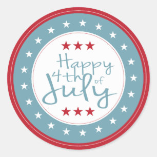 Happy 4th of July Stars Stickers