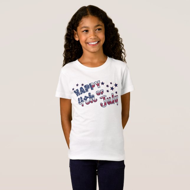 Happy 4th of July-stars & stripes T-Shirt. T-Shirt (Front Full)