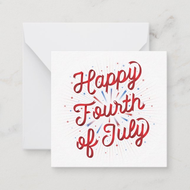 Happy 4th of July Stationery Card (Red) (Front)