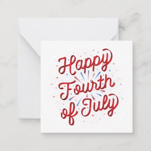 Happy 4th of July Stationery Card Red