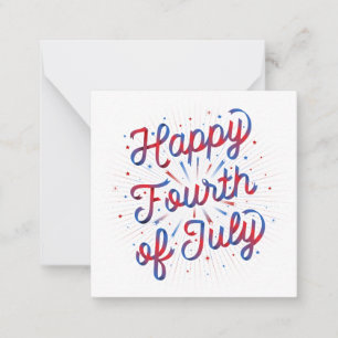 Happy 4th of July Stationery Card (Red/Blue)