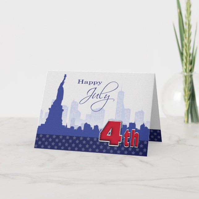 Happy 4th of July. Statue of Liberty  Card (Front)