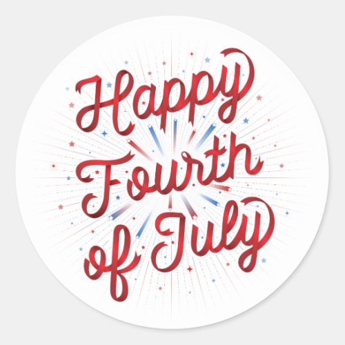 Happy 4th of July Stickers Red