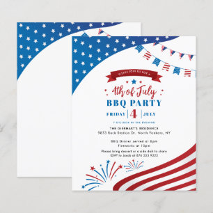 Happy 4th of July Summer Family Party Invitation