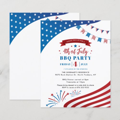 Happy 4th of July Summer Family Party Invitation
