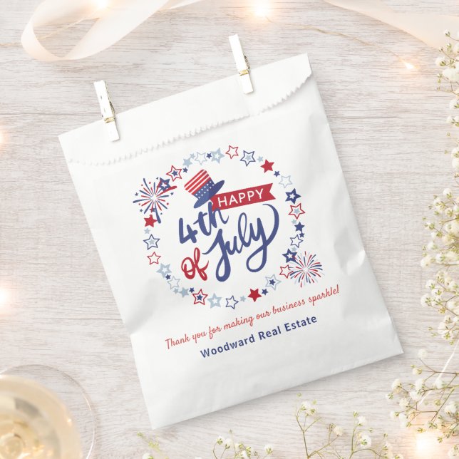 Happy 4th of July Summer Pop by Personalized Favor Bag (Clipped)