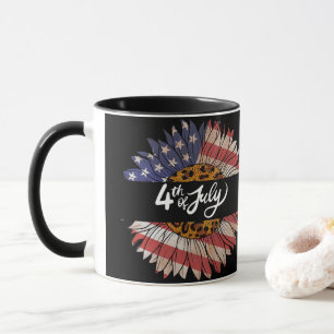 Happy 4th of July Sunflower Women's T-shirt Mug