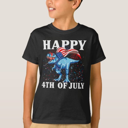 Happy 4th Of July T Rex Patriotic Funny T_Shirt