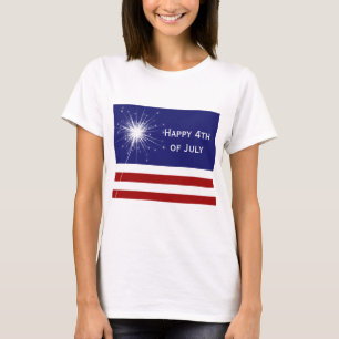 Happy 4th of July T-shirt with Sparkler