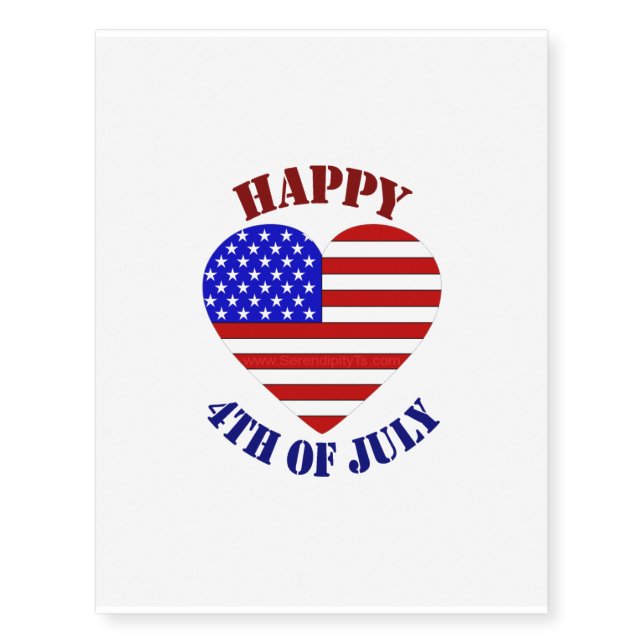 Happy 4th of July Temporary Tattoos (Front)