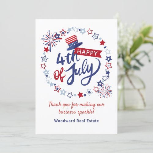 Happy 4th of July  Thank you Business Budget Card