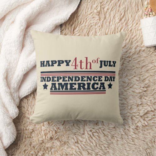 Happy 4th of july throw pillow