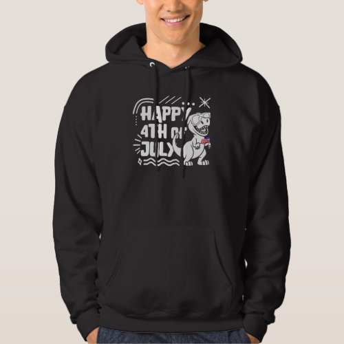 Happy 4th Of July Trex Usa Flag Independence Day D Hoodie