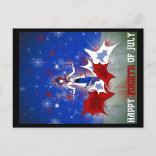 Happy 4th of July - Uncle Sam - Postcard