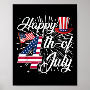 Happy 4th Of July Us Flag American 4th Of July Ind Poster