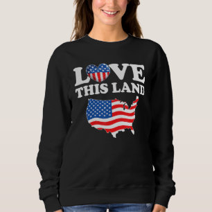 Happy 4th Of July US Flag Patriotic American Map Sweatshirt
