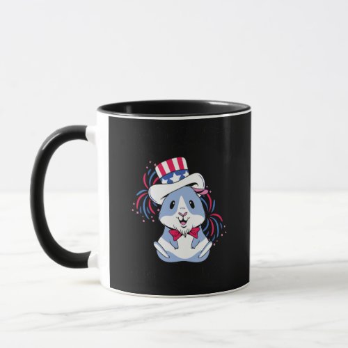 Happy 4th Of July USA American Patriotic Hamster Mug