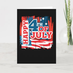 Happy 4th of July - USA flag Card