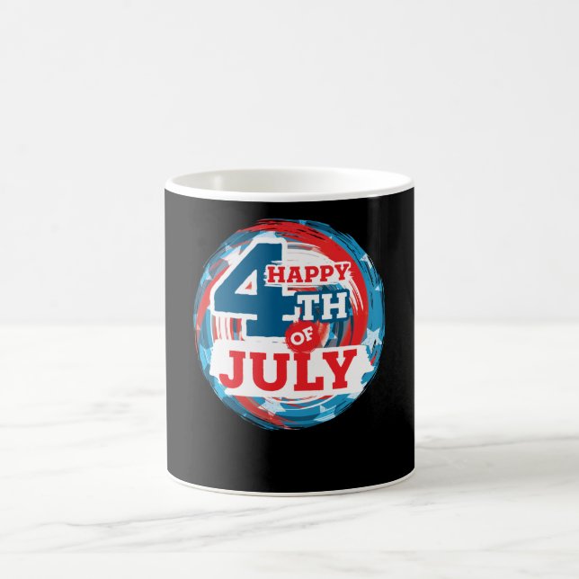 Happy 4th of July - USA flag Color Coffee Mug (Center)
