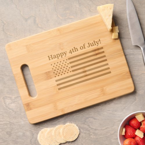 Happy 4th of July USA Flag Cutting Board