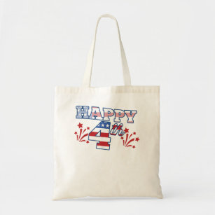 Happy 4th of July USA Flag Veterans Day American  Tote Bag