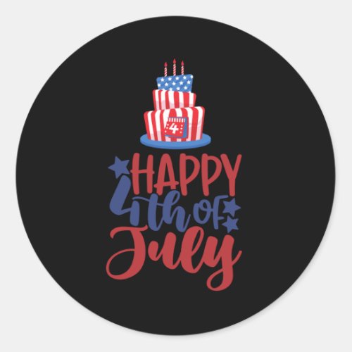 Happy 4th of July USA Independence Day American Classic Round Sticker