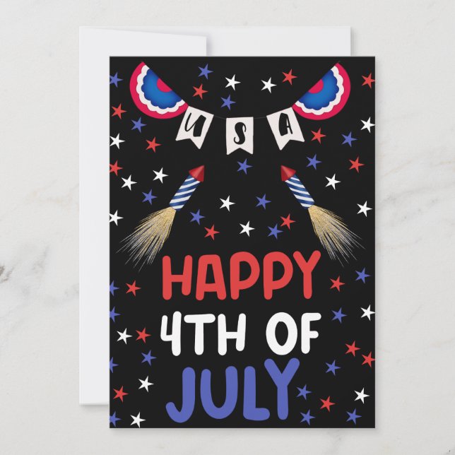 Happy 4th of July USA Independence day celebration Card (Front)