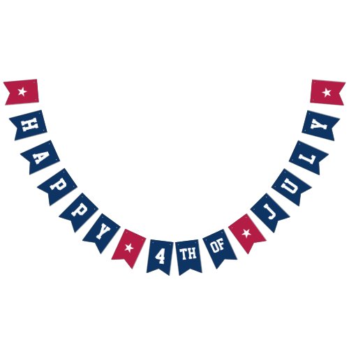 Happy 4th of July USA Patriotic Bunting Banner