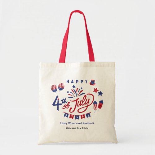 Happy 4th of July USA  Real Estate Promotional  Tote Bag