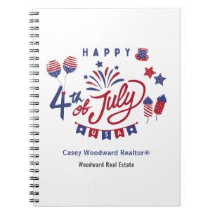 Happy 4th of July USA Realtor Patriotic Budget Notebook