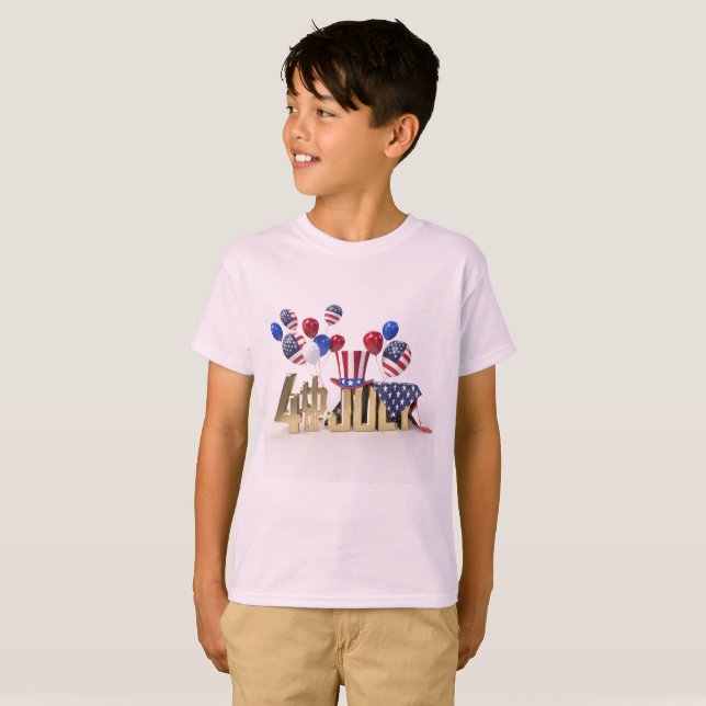Happy 4th of July USA T-Shirt (Front Full)