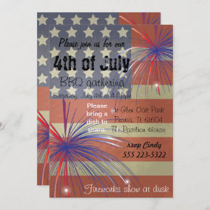 Happy 4th of July Vintage Invitation