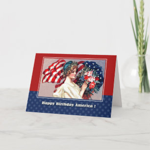Happy 4th of July. Vintage Patriotic Design Card