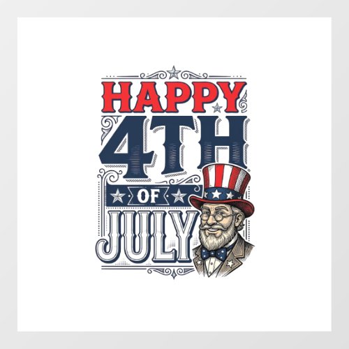 Happy 4th of July Vintage Patriotic Shirt Design_1 Floor Decals