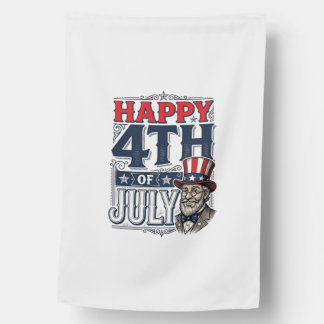 Happy 4th of July Vintage Patriotic Shirt Design_1 House Flag